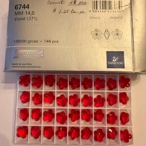 Swarovski red flower crystals